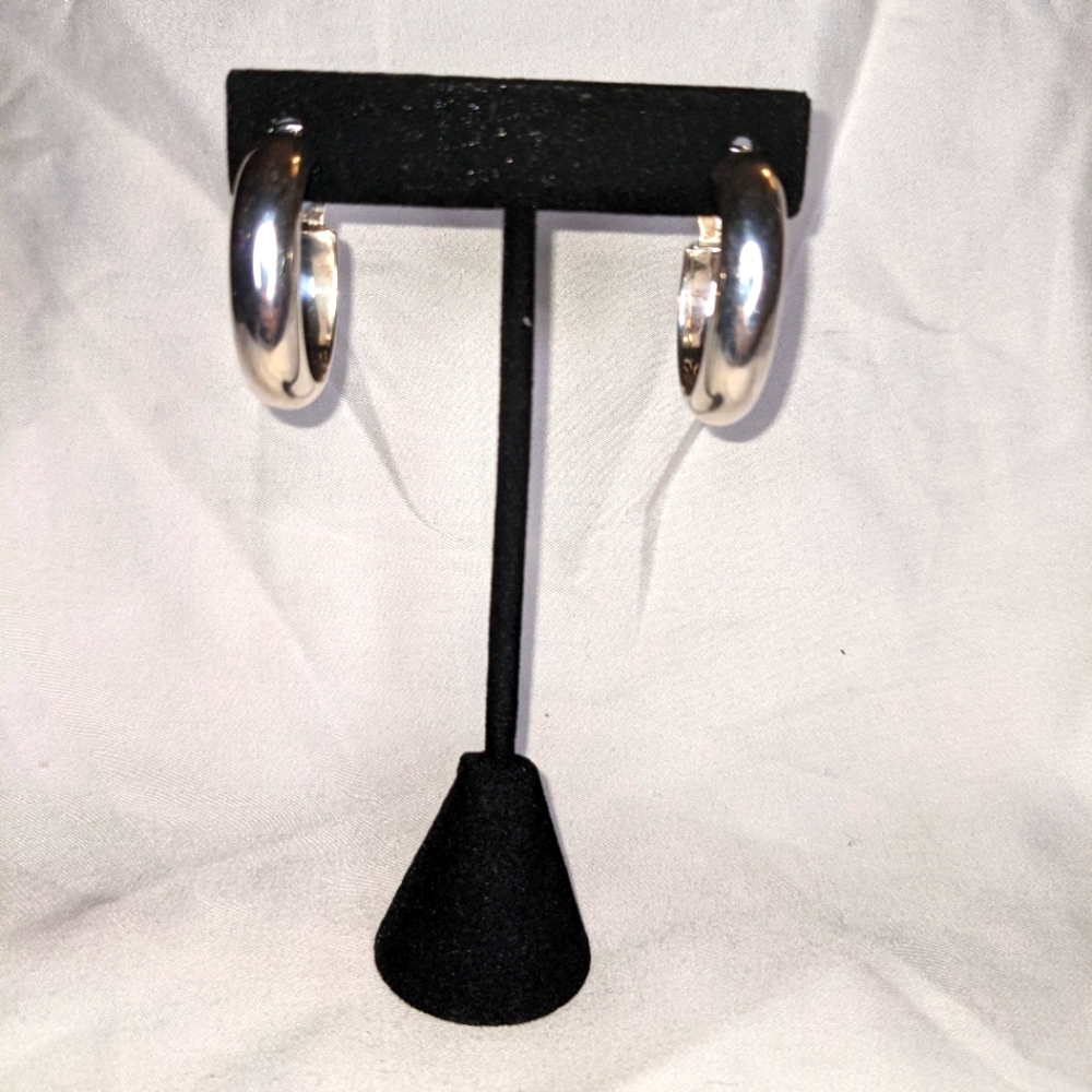 950 Sterling silver hoops.